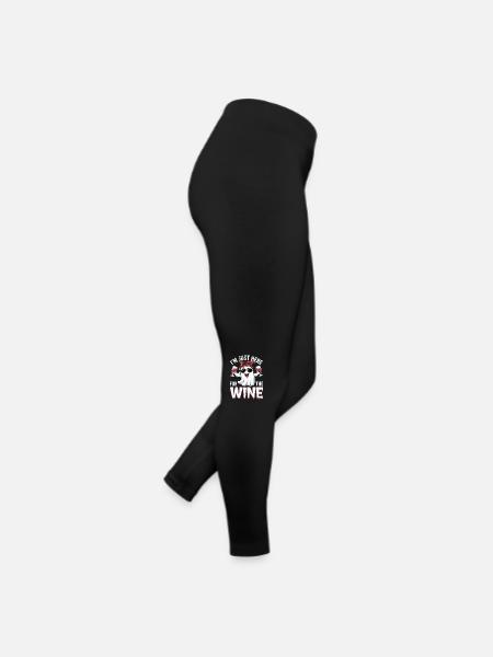 Halloween Ghost I'm just here for the Wine - Women’s Jersey Leggings - black - Right