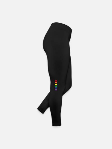 Pride Regenbiogen Heart Rainbow Lgbtq JGA Gay Gift - Frauen Jersey Leggings - Schwarz - Rechts