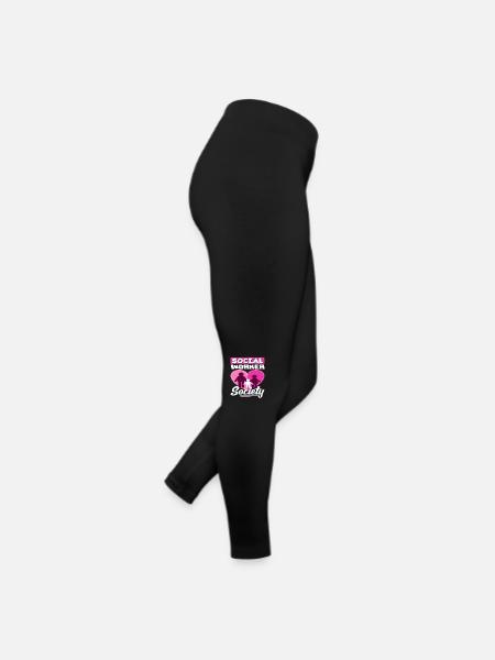 Sozialarbeiter Gesellschaft Herz Familie - Frauen Jersey Leggings - Schwarz - Rechts