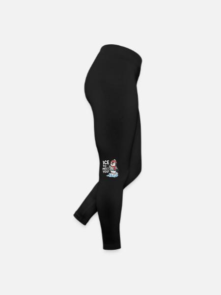 Pinguin Illustration - Frauen Jersey Leggings - Schwarz - Rechts