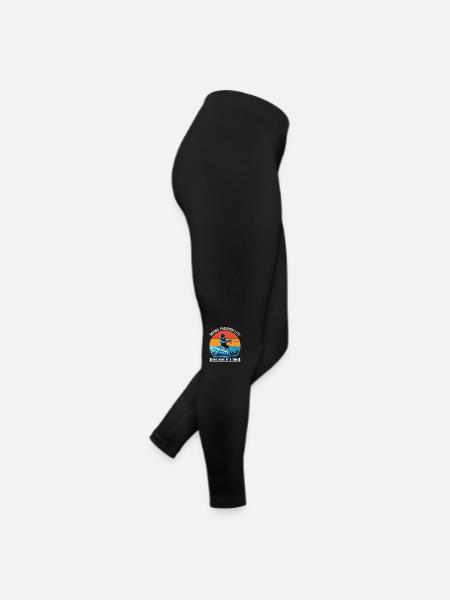 Mit Skiern durchs Leben, eine Welle nach der anderen. - Frauen Jersey Leggings - Schwarz - Rechts