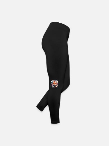 Fox Head Portrait Pop Art - Women’s Jersey Leggings - black - Right