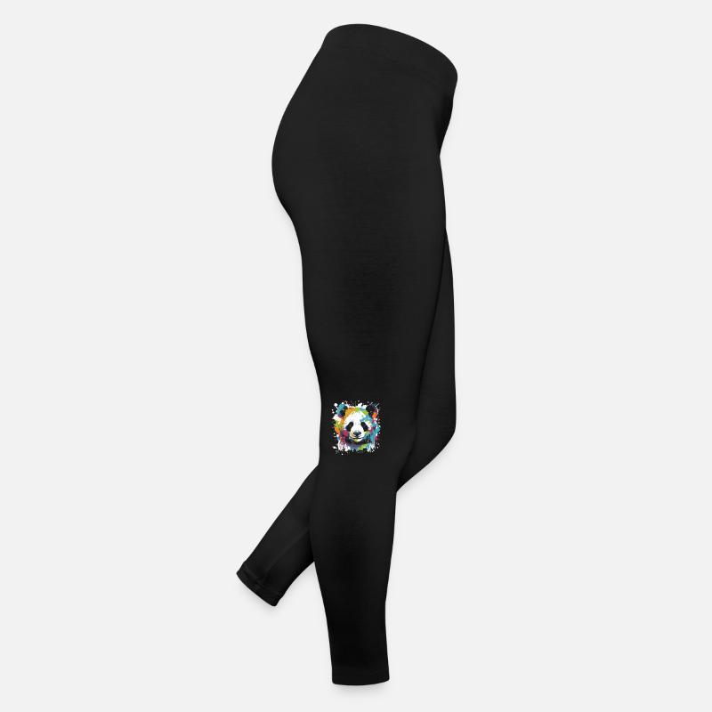 Panda Kopf Porträt Pop Art Frauen Jersey Leggings