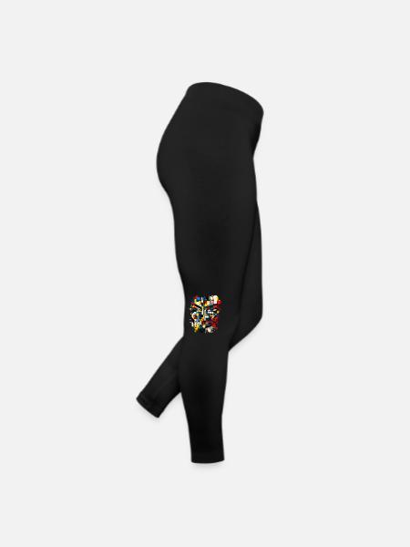 Women girl power design art female feminism symbol - Women’s Jersey Leggings - black - Right