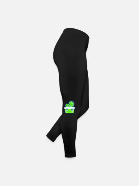 Cher Cactus Cactus Kawaii Visage Mignon Épineux - Legging en jersey Femme - noir - Droite