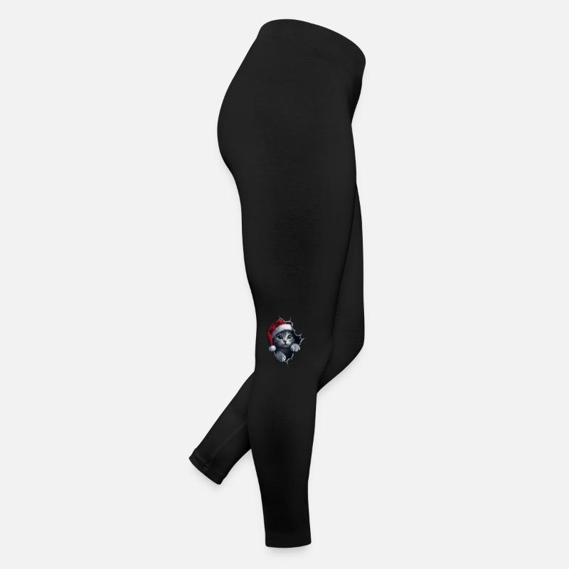 Chat Propriétaire Chats Noël Noël Chat Legging en jersey Femme