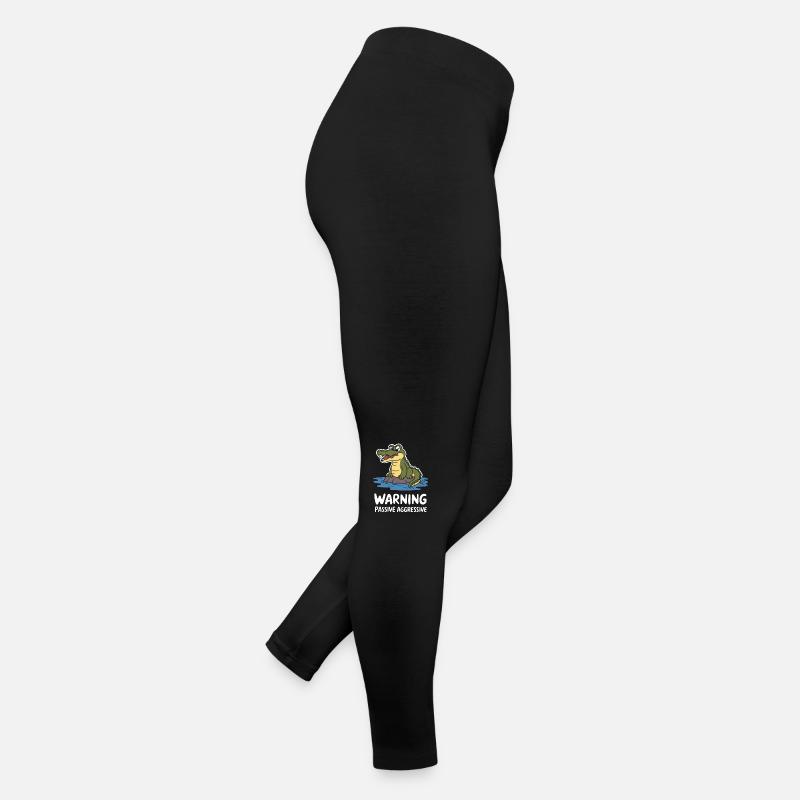 Warnung Passiv Aggressiv Krokodil Witzig Frauen Jersey Leggings