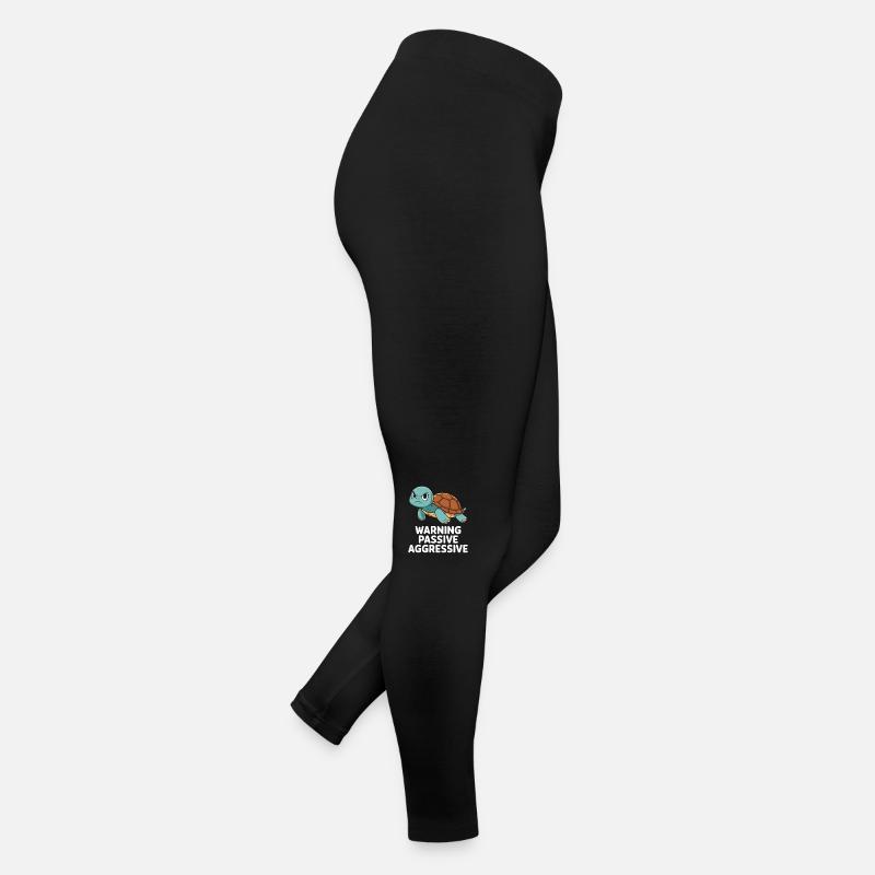 Warnung Passiv Aggressiv Schildkröte Humor Frauen Jersey Leggings