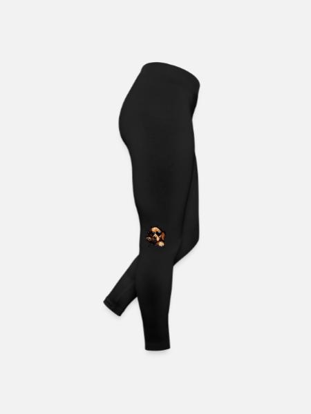 Lustiges Hunde Hundebesitzer Süßer Hund Retriever - Frauen Jersey Leggings - Schwarz - Rechts