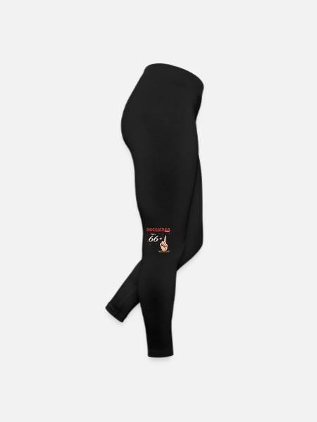 Born in December - I am 66 + Middle Finger for - Women’s Jersey Leggings - black - Right