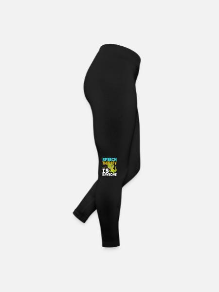 Logopäde Saurier: Sprachtherapie Ist Rawsome - Frauen Jersey Leggings - Schwarz - Rechts