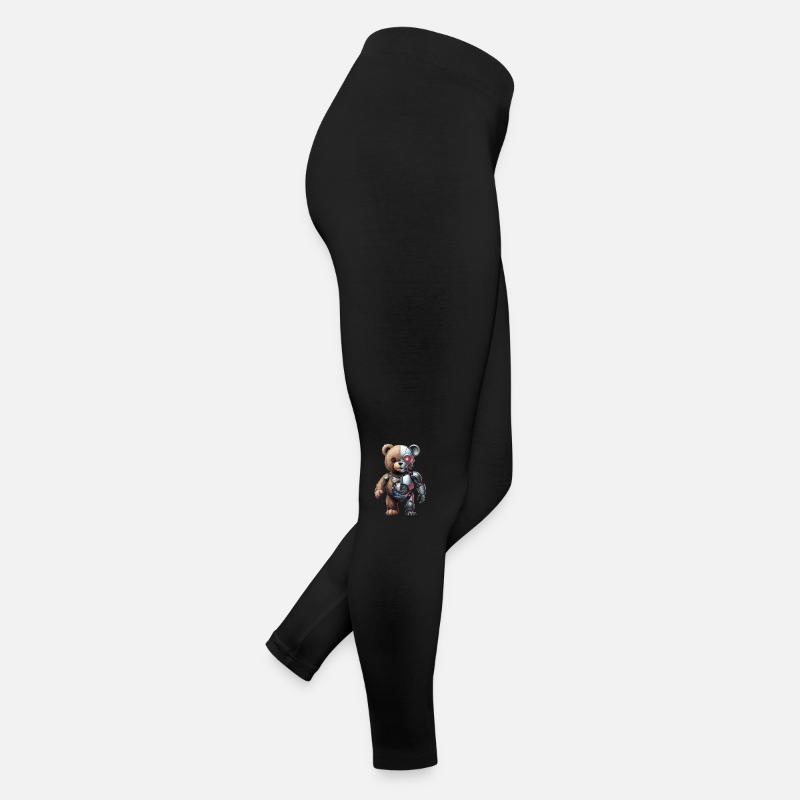 Funny Robot Tech Teddy Bear Cyborg Animal Bear Women’s Jersey Leggings