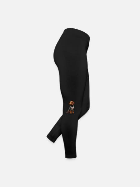 Lustiger Roboter Hund Cyborg Tier AI Dog Robot - Frauen Jersey Leggings - Schwarz - Rechts