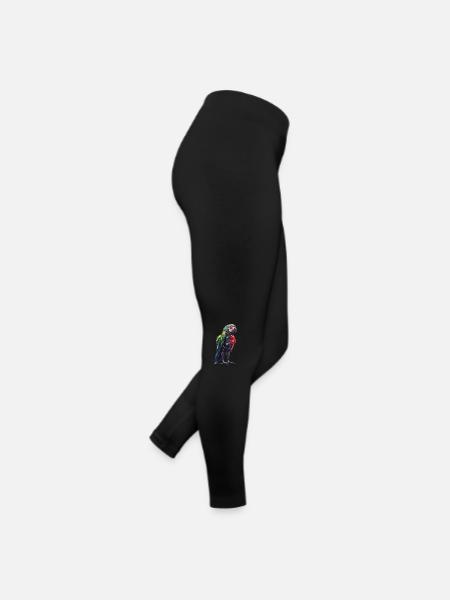 Funny Robot Art Parrot Cyborg Bird Parrot - Women’s Jersey Leggings - black - Right