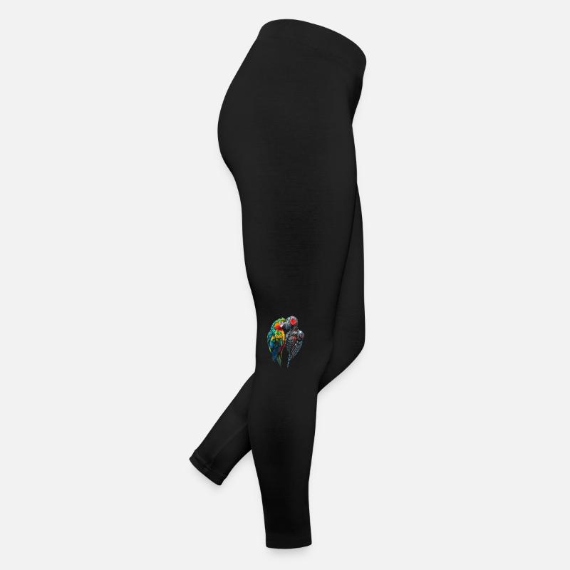 Funny Robot Art Parrot Cyborg Bird Parrot Women’s Jersey Leggings
