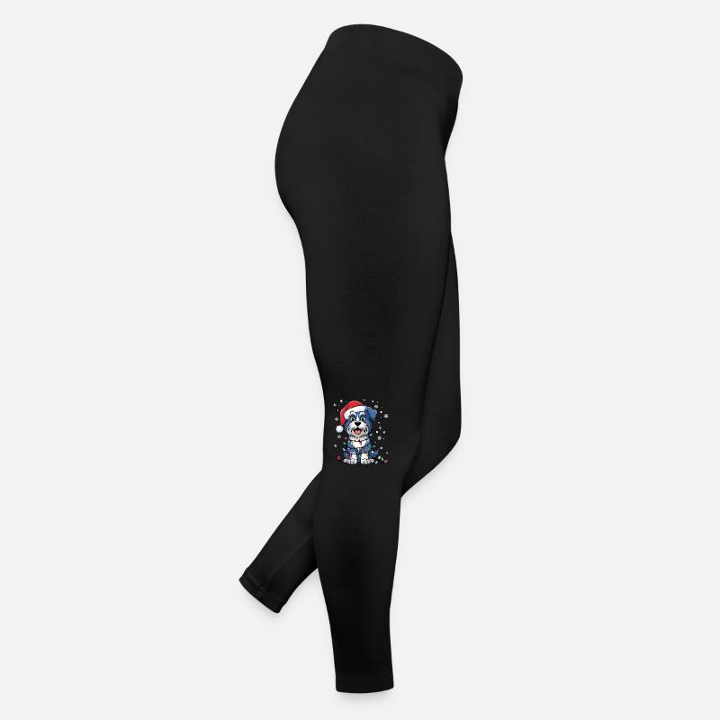 Kerry Blue Terrier Noël Lumières Noël Chiens Legging en jersey Femme