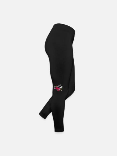 Killer Whale Flowers - Women’s Jersey Leggings - black - Right