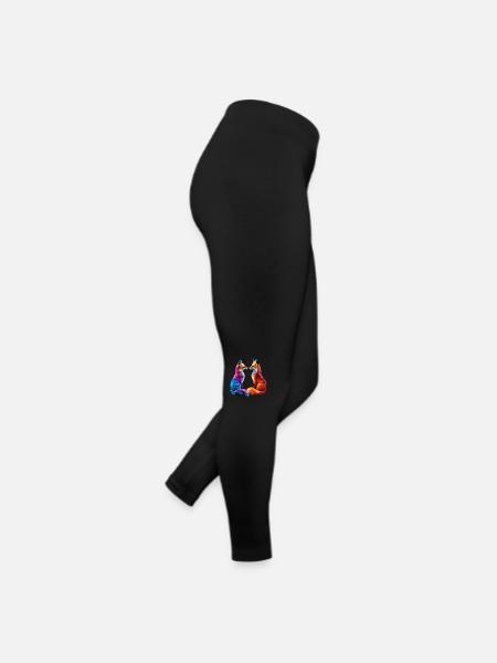 Funny Fox Fox Art Animal Nature Wildlife Animals - Women’s Jersey Leggings - black - Right