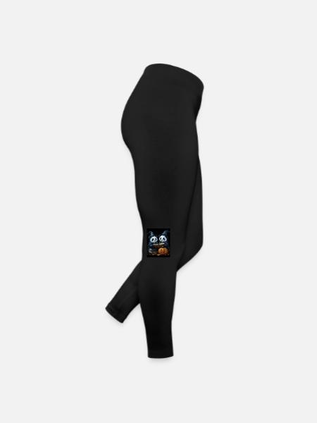 Halloween Geschenk Frauen Panda Männer Kinder Deko - Frauen Jersey Leggings - Schwarz - Rechts