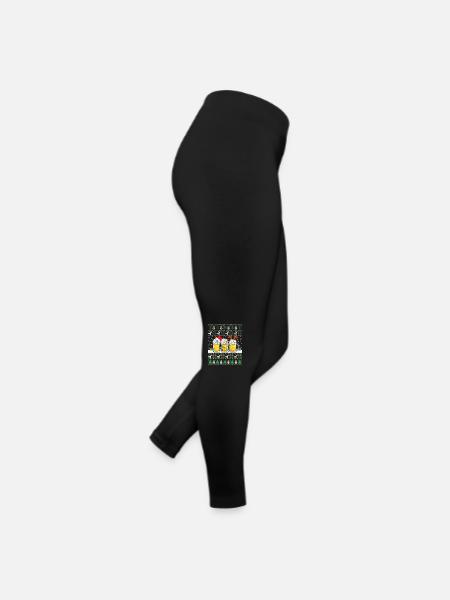 Ugly Christmas Sweater with Beer Ugly Christmas - Women’s Jersey Leggings - black - Right