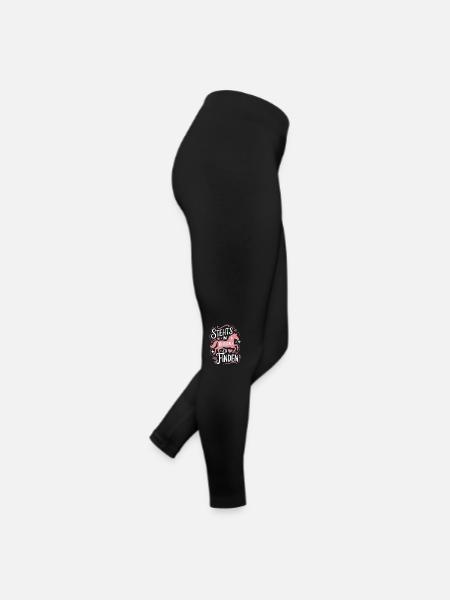 Pferde Mädchen Reiten Reiterin Pferdeliebhaber - Frauen Jersey Leggings - Schwarz - Rechts