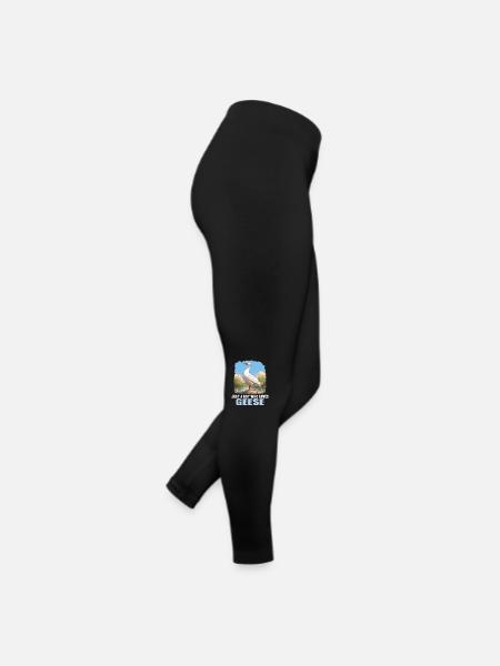 geese goose - Women’s Jersey Leggings - black - Right