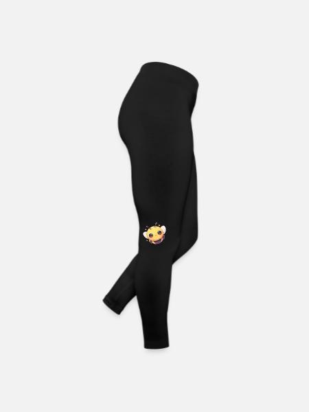 Bienen Biene - Frauen Jersey Leggings - Schwarz - Rechts