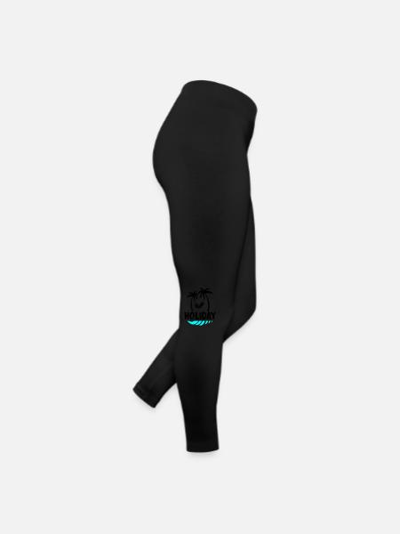 palms relax holiday - Frauen Jersey Leggings - Schwarz - Rechts