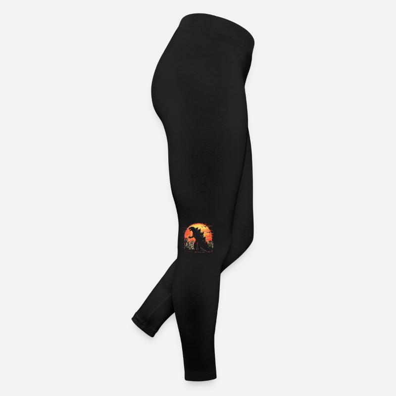 Kaiju Monster Design Sunset Geschenkidee Frauen Jersey Leggings