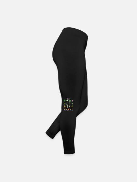Janvier Collage de fruits et légumes de saison - Legging en jersey Femme - noir - Droite