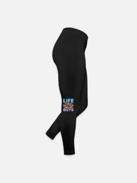 Life Is Better With My Boys 40 - Frauen Jersey Leggings - Schwarz - Rechts