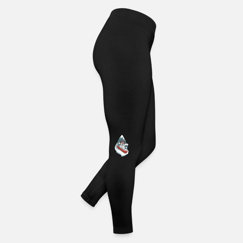 Ours des neiges à l’aventure en planche à neige Legging en jersey Femme