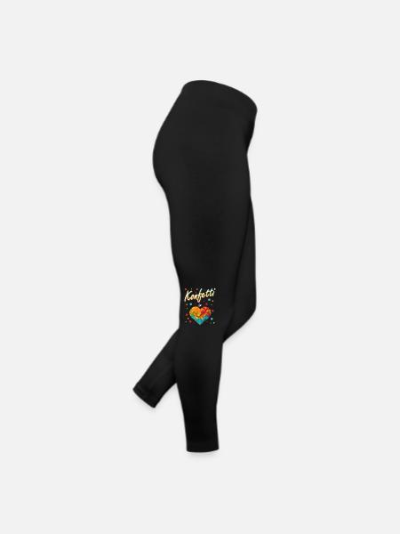 Konfetti Fasching Karneval Spaß Design - Frauen Jersey Leggings - Schwarz - Rechts
