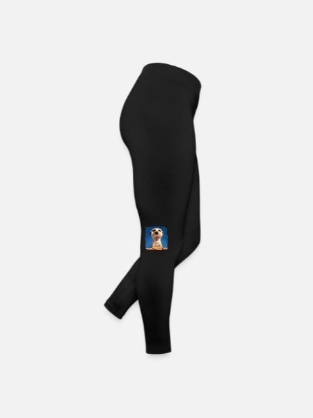 Meerkat Erdmännchen - Frauen Jersey Leggings - Schwarz - Rechts