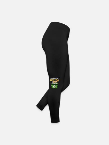 MÜLLTONNE WASTE BELONGS IN THE BIN - Frauen Jersey Leggings - Schwarz - Rechts