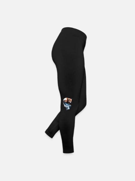 Roter Panda - Frauen Jersey Leggings - Schwarz - Rechts