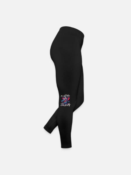Cute but Crazy Elefant Comic Stil - Frauen Jersey Leggings - Schwarz - Rechts