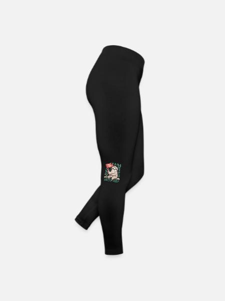 Gemütliches Steinbock-Faultier mit Stolzer Haltung - Frauen Jersey Leggings - Schwarz - Rechts