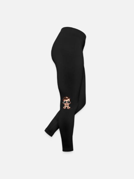 baby comic sonnenbrille - Frauen Jersey Leggings - Schwarz - Rechts