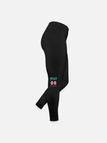Bonjour le design printanier avec des œufs de Pâques - Legging en jersey Femme - noir - Droite