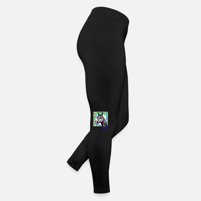 Techno Rave with Horse 200 BPM Women’s Jersey Leggings
