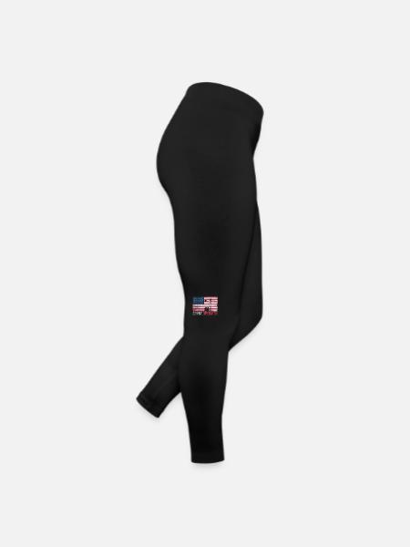 Fierté de l’opérateur de grue drapeau américain - Legging en jersey Femme - noir - Droite