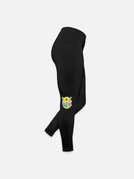 Sonnenblume Sonnenblumen Retro Blume Garten - Frauen Jersey Leggings - Schwarz - Rechts