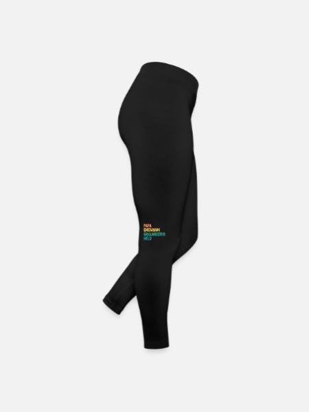 Papa Ehemann Grillmeister Held - Frauen Jersey Leggings - Schwarz - Rechts