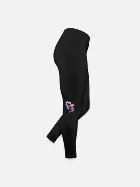 Kirschblüten - Frauen Jersey Leggings - Schwarz - Rechts