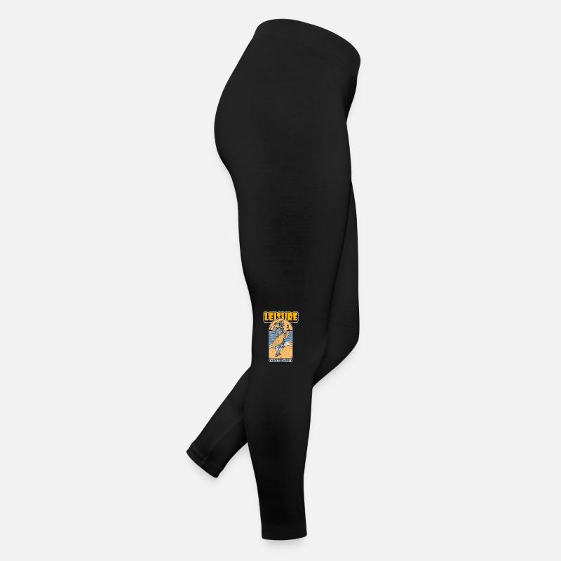 Skeleton Beach Surfer - Women’s Jersey Leggings - black