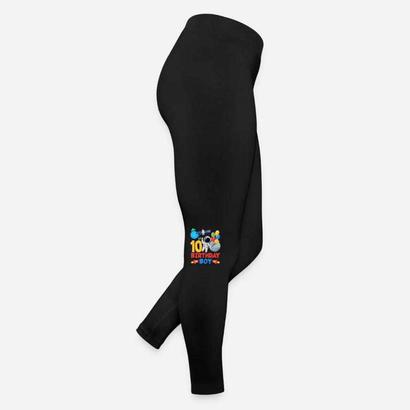 Astronaut Space 10 Birthday Boy Women’s Jersey Leggings