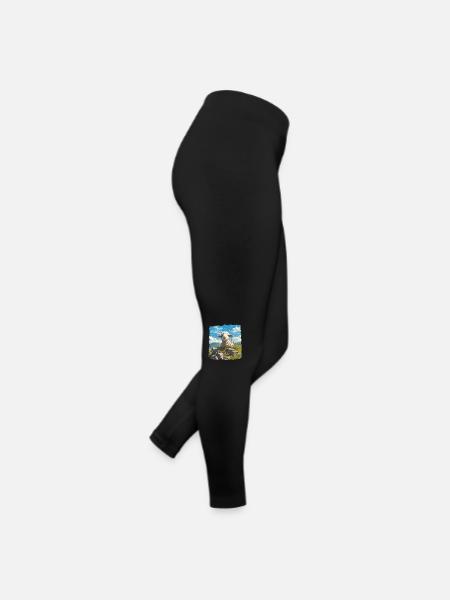 Schafe Schaf - Frauen Jersey Leggings - Schwarz - Rechts
