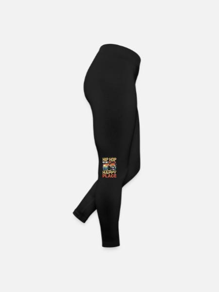 Music My Happy Place Music Lover DJ Headphones - Women’s Jersey Leggings - black - Right