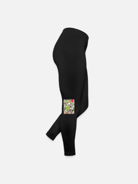 L Vispo1 LOVE - Frauen Jersey Leggings - Schwarz - Rechts